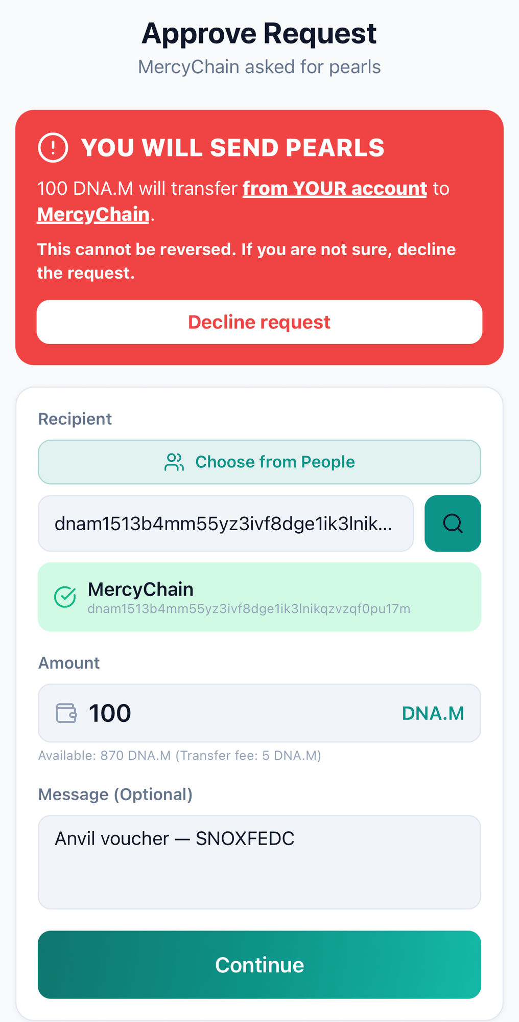 2. Review & tap Continue