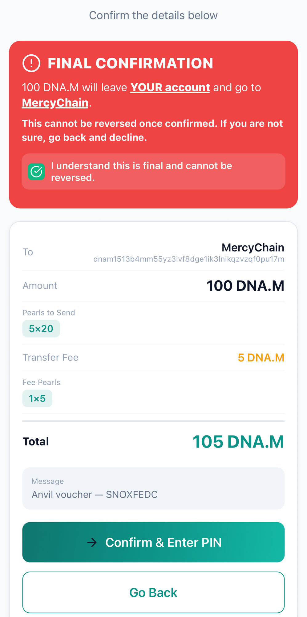 3. Confirm & Enter PIN